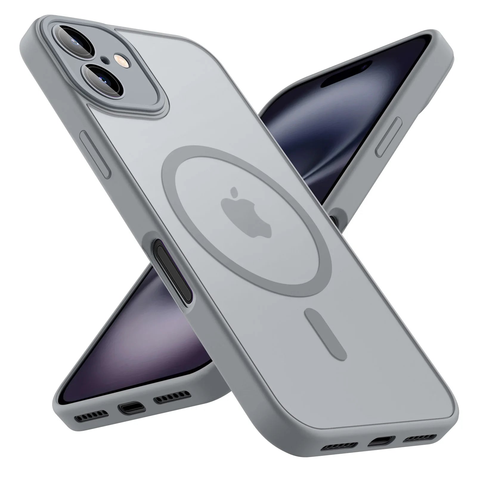 Luxury Frosted Phone Case For iPhone 16 15 14 13 12 11 Pro Max Plus 17 Air For Magsafe Matte Transparent Magnetic Cover - Smarsty