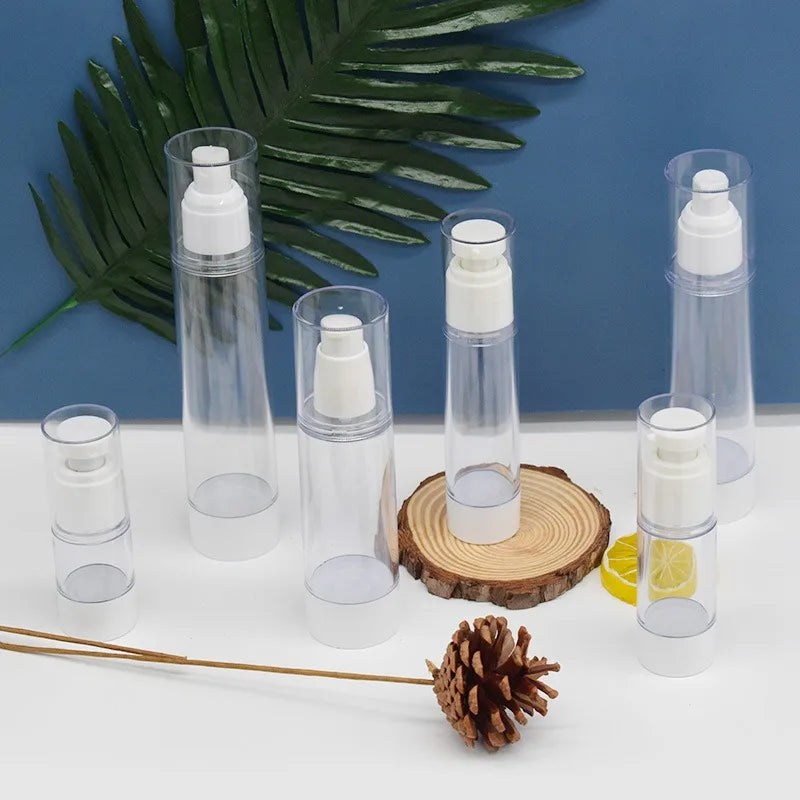 Clear Airless Cosmetic Cream Pump Bottle Travel Size Dispenser - Smarsty