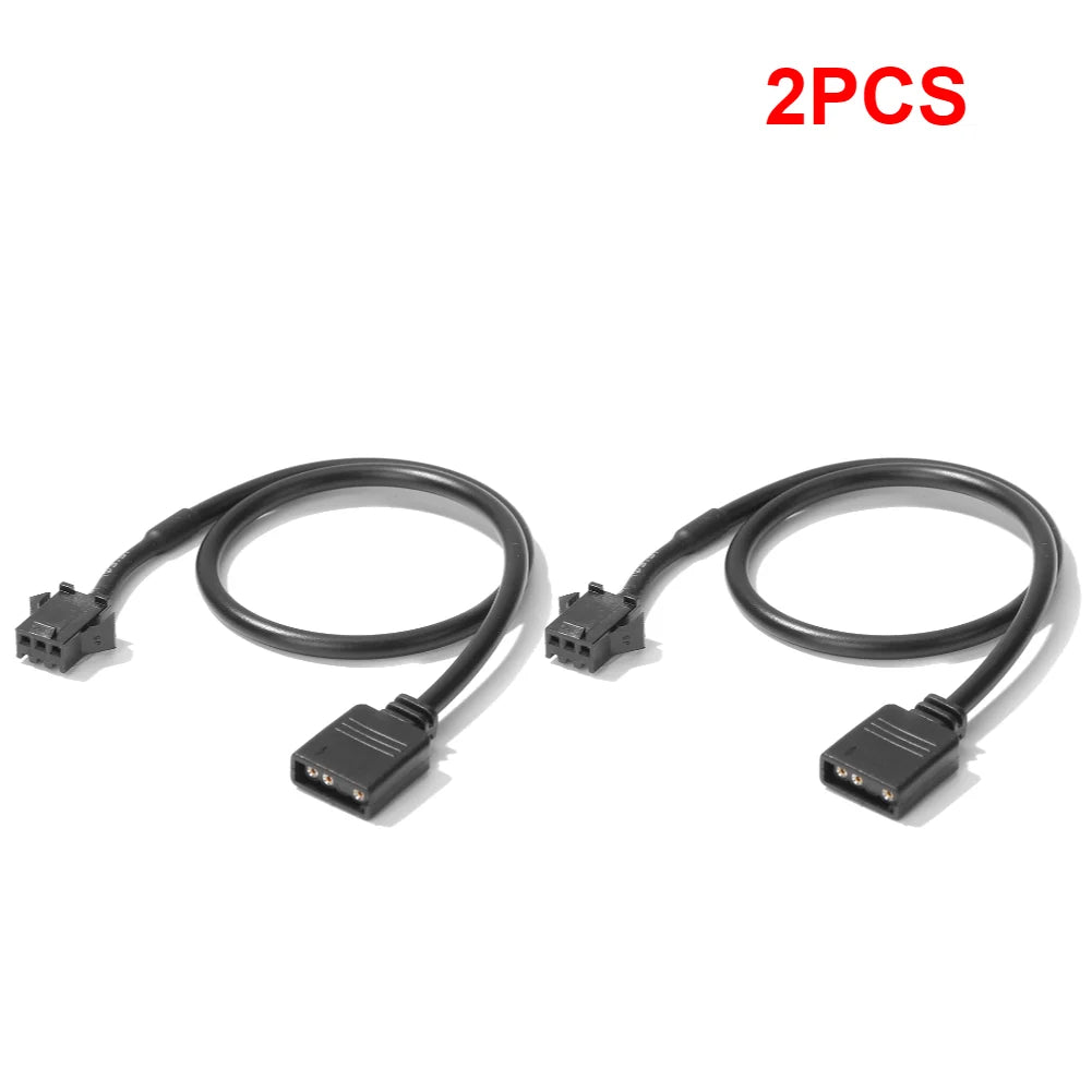 1/2PCS 5V 3 Pin / 12V 4 Pin 30cm Motherboard RGB Adapter Conversion Cable for PC Computer LED Light Strip SM Wire Line