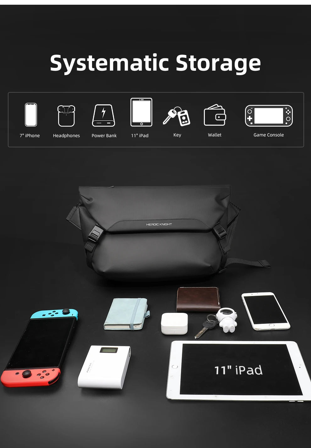Water Resistant Messenger Bag For Men With Ipad Pocket - Smarsty