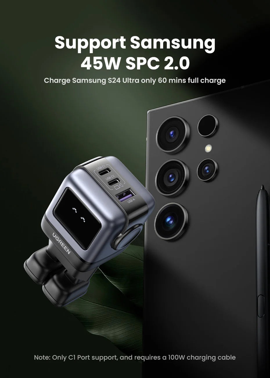 65W GaN Charger With PD3.0 PPS Fast Charge Compact Travel - Smarsty