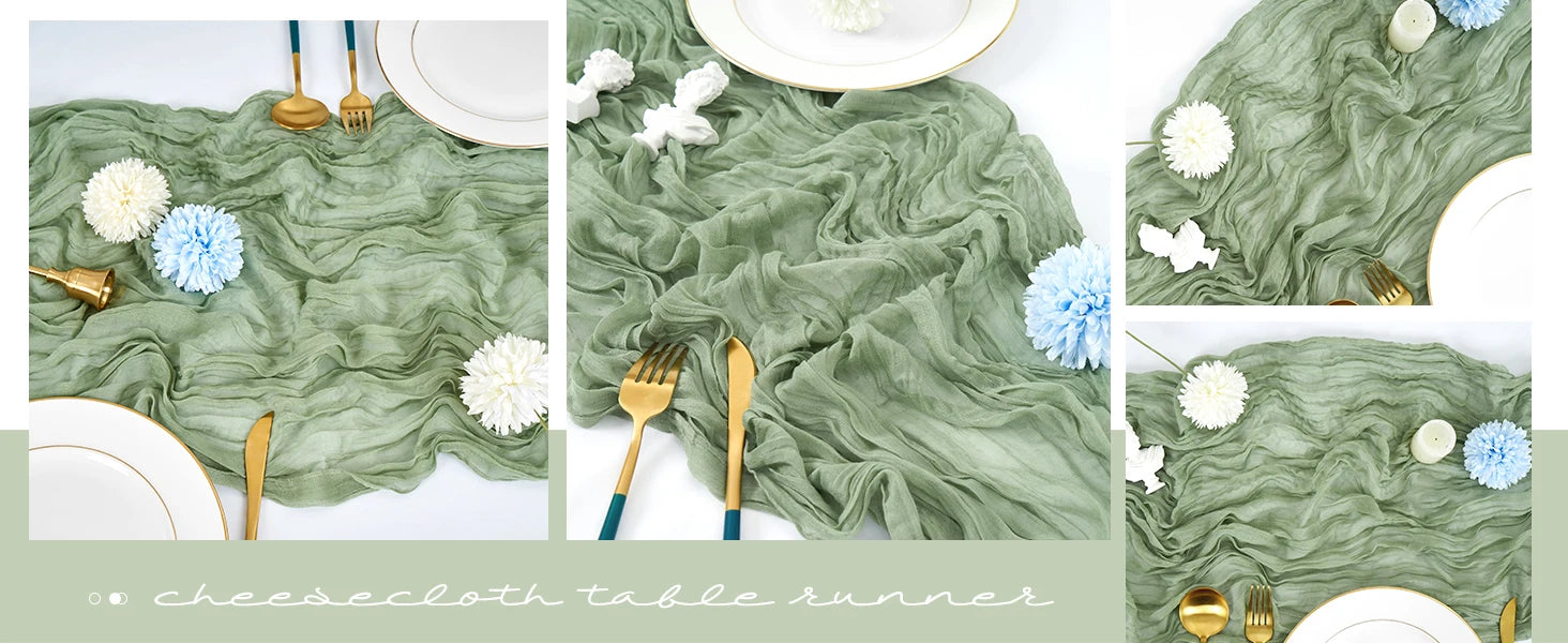 Boho Cheesecloth Table Runner for Rustic Weddings - Smarsty