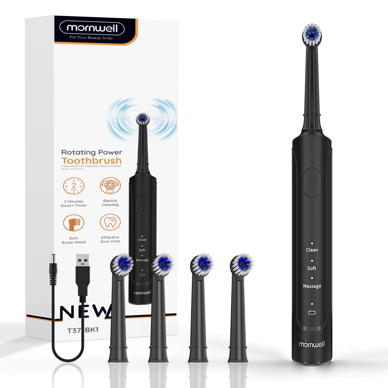 Rechargeable Sonic Electric Toothbrush with Deep Cleaning Modes - Smarsty