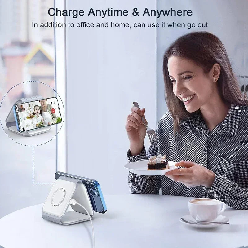 3 In 1 Wireless Charging Pad Foldable Desktop Charger - Smarsty