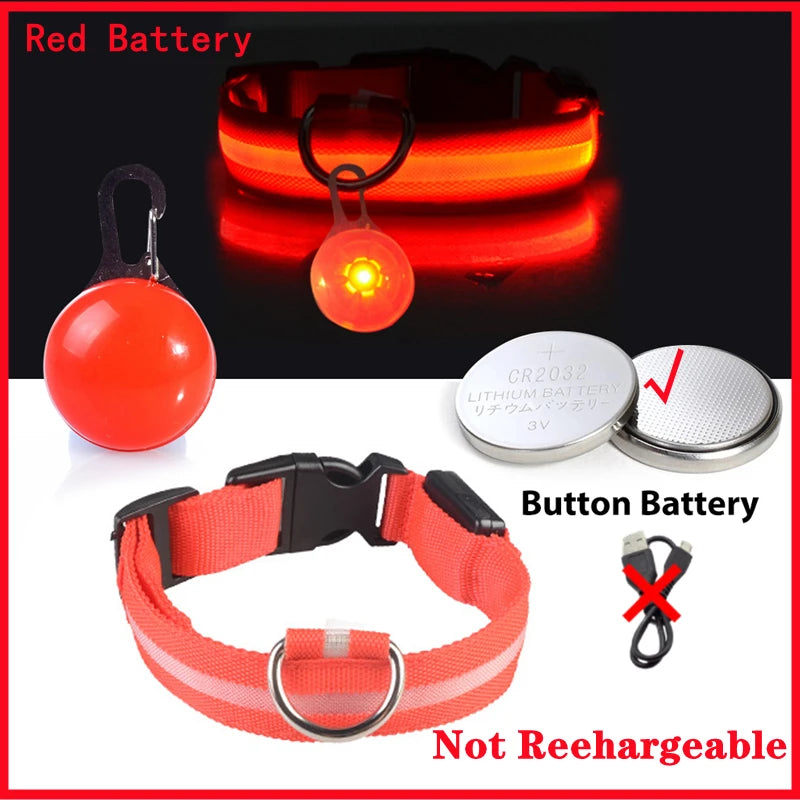 USB Charging Bright LED Dog Collar for Night Safety - Smarsty