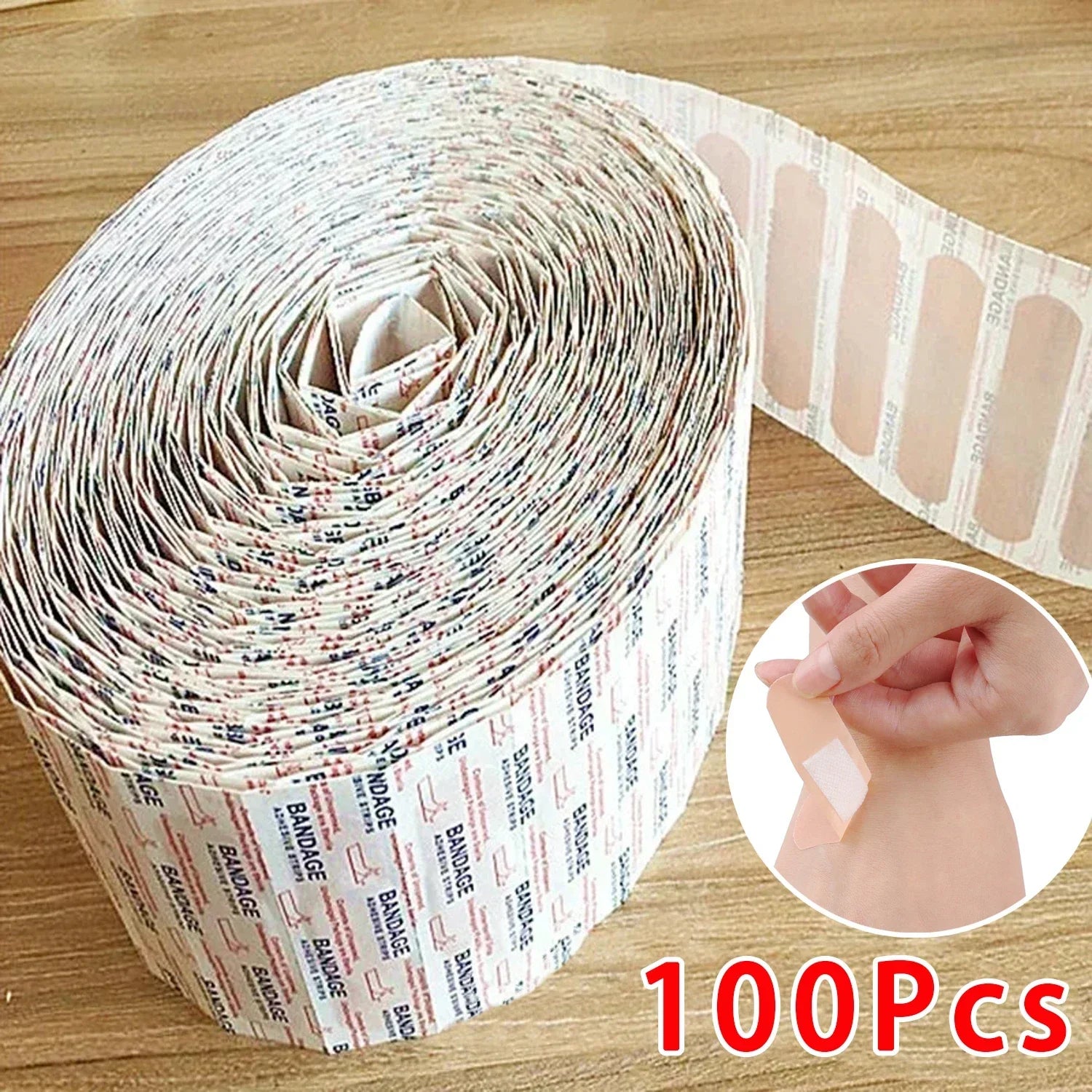 50/100Pcs Waterproof Breathable Cushion Adhesive Plaster Wound Hemostasis Sticker Band First Aid Medical Gauze Bandage band,aids - Smarsty