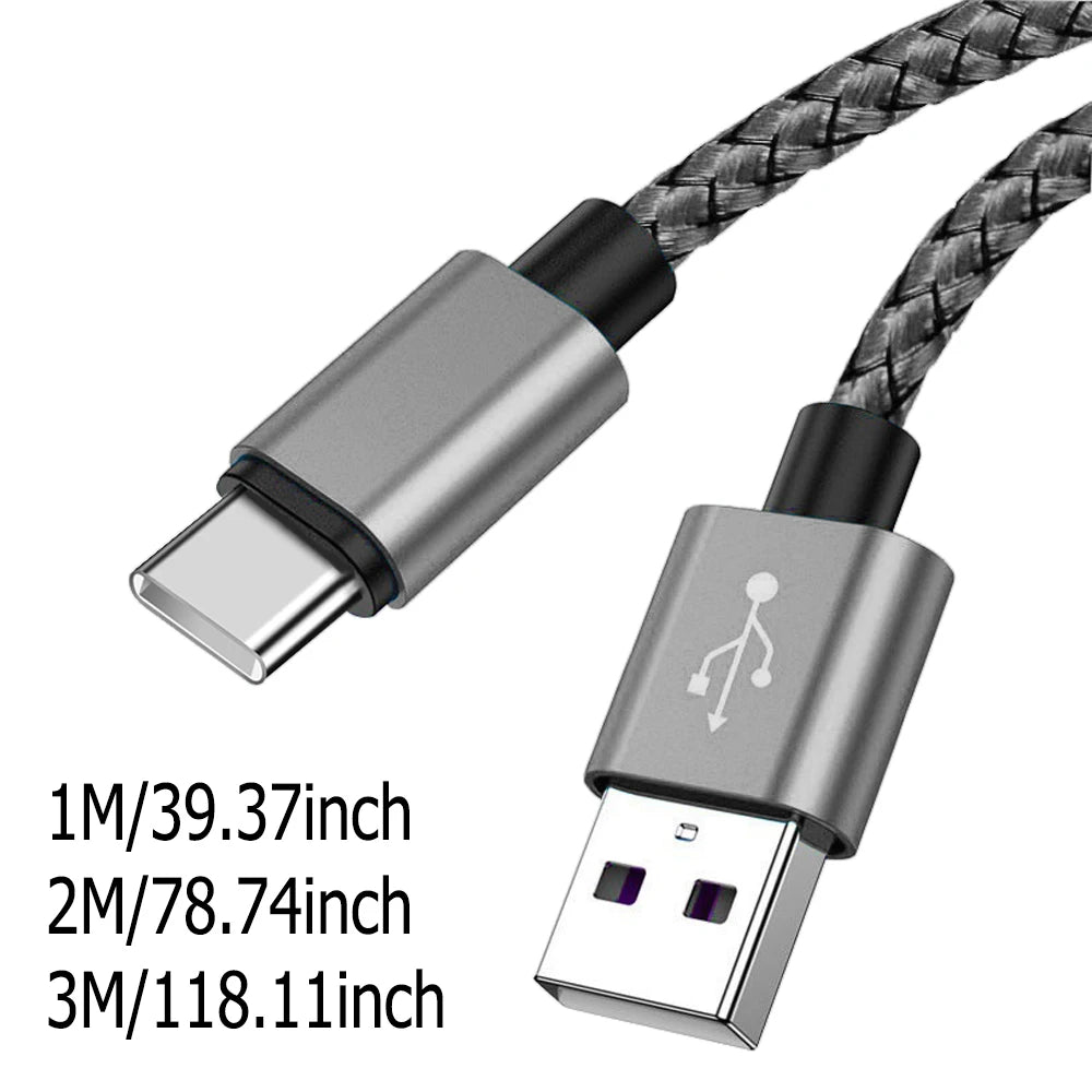 USB A to Type C Fast Charging Cable Nylon 1M 2M 3M - Smarsty