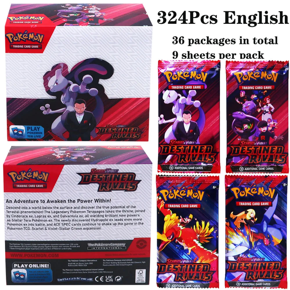 324pcs Pokemon TCG: Sword & Shield-Fusion Strike Booster Display Box (36 Packs) Board Game Card DESTINED RIVALS Stellar Crown - Smarsty