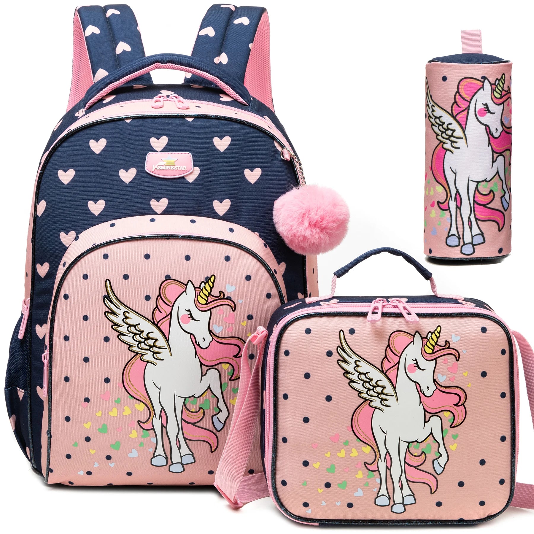 Colorful Floral Girls Backpack Set With Lunch Box 3 Piece - Smarsty
