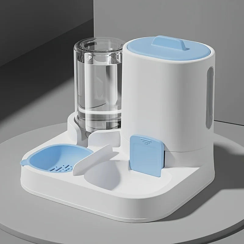 1-Pack Automatic Gravity-Fed Cat Water Dispenser & Feeder - Spill-Proof Large Capacity One-Piece Design,