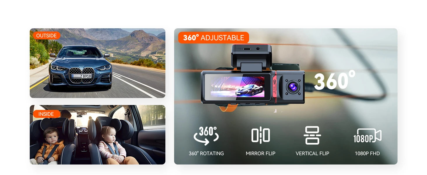 4K Car Dash Cam Featuring GPS And Three Lenses Elite - Smarsty