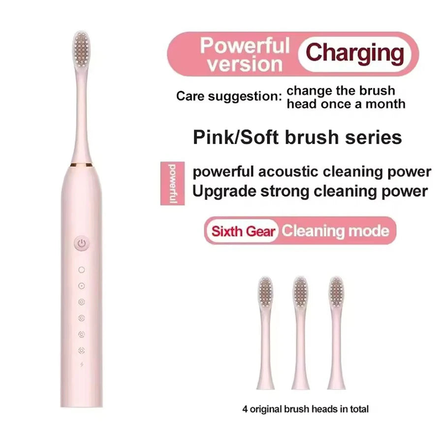 Electric Ultrasonic Toothbrush with Six Speed Modes - Smarsty