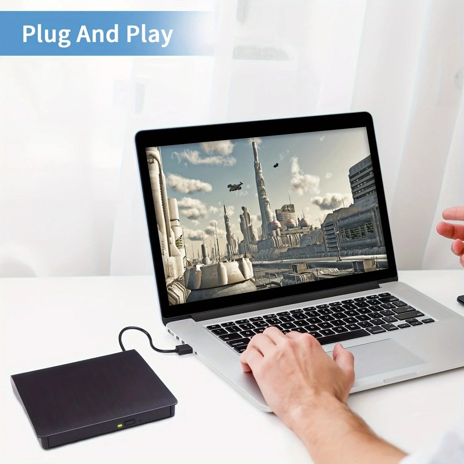 3.0 USB External DVD Drive - Portable CD/DVD +/-RW Burner Reader for Laptop, Windows, Linux - Perfect Plug and Play