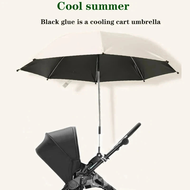 Baby Stroller Folding Umbrella UV Sun Rain Protection Parasol 360 Degrees Adjustable Universal Stroller Sunshade Canopy CoverBab by Smarsty