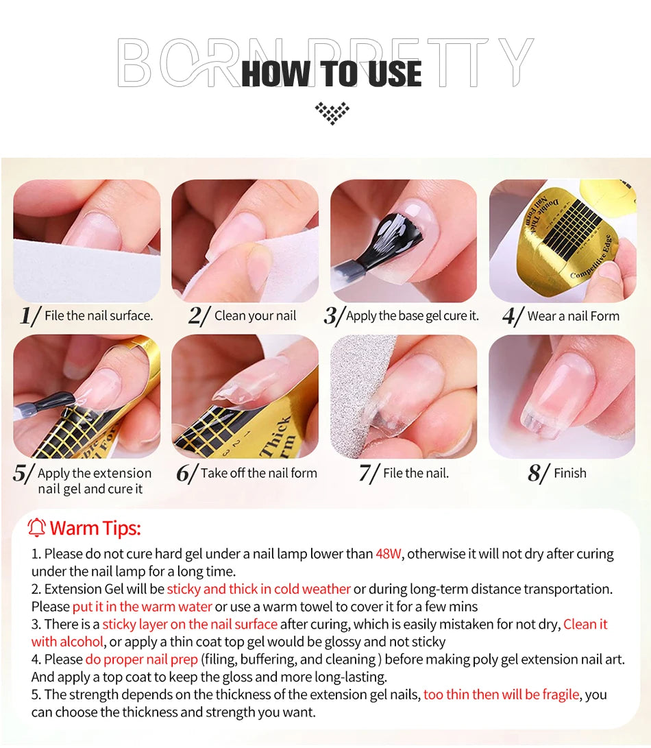 Born Pretty 30ml Milky White Nail Extension Gel - Smarsty