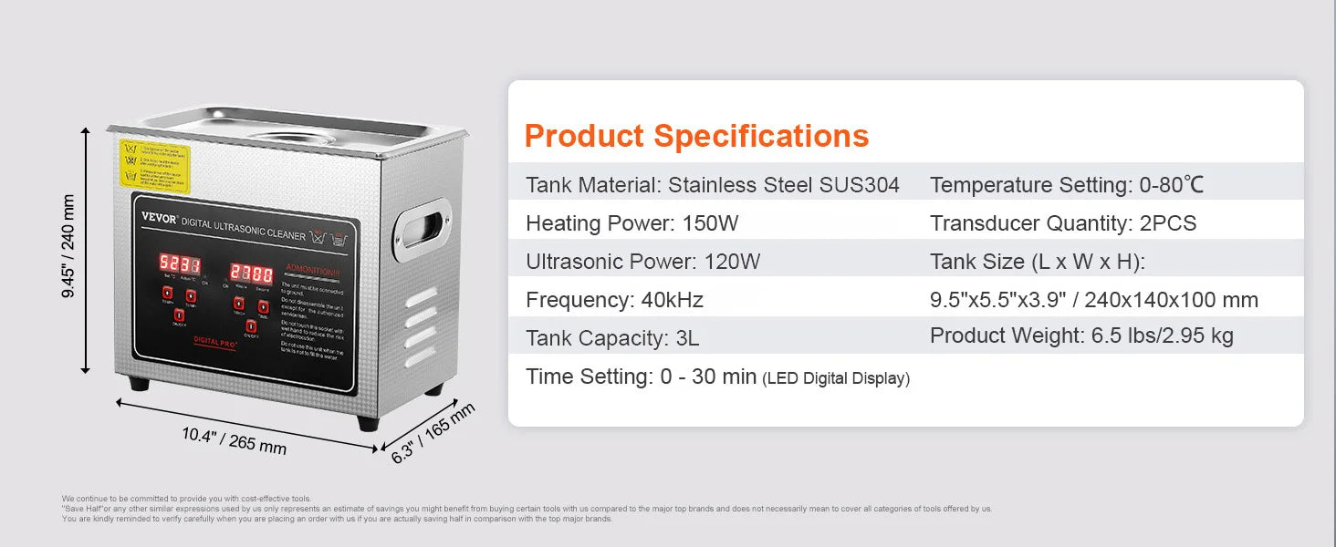 SucceBuy 2L 3L 6L 10L 22L 30L Ultrasonic Cleaner Stainless Steel Portable Cleaning Washing Machine Ultrasound Home Appliance - Smarsty