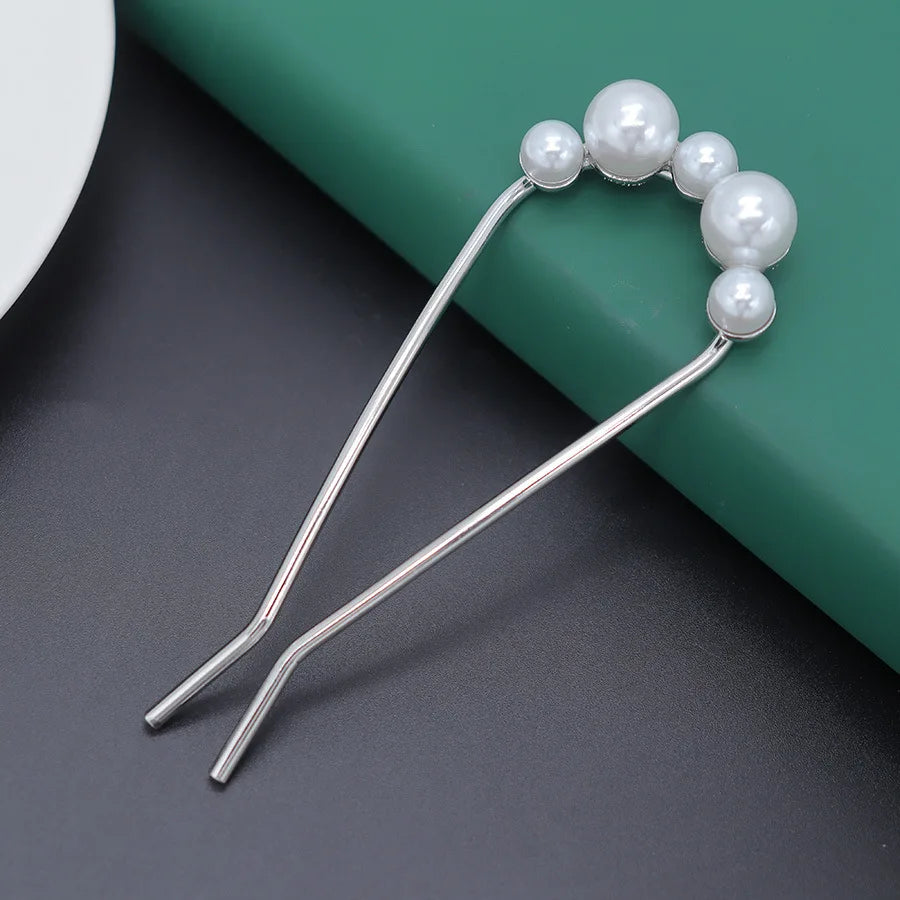 Korean Pearl Hairpins for Elegant Bun Styling - Smarsty