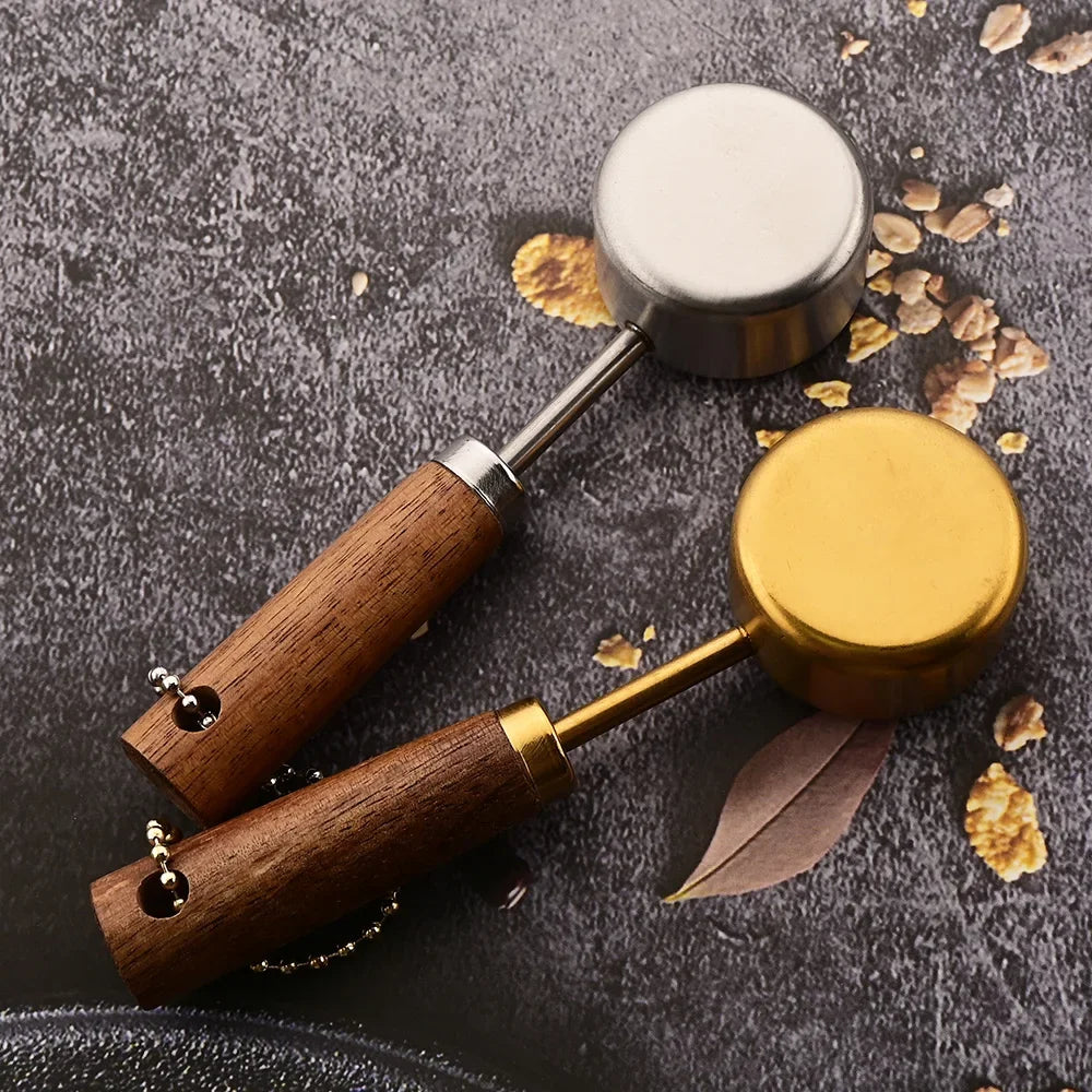 Gold Wooden Handle Stainless Steel Measuring Cups Set - Smarsty