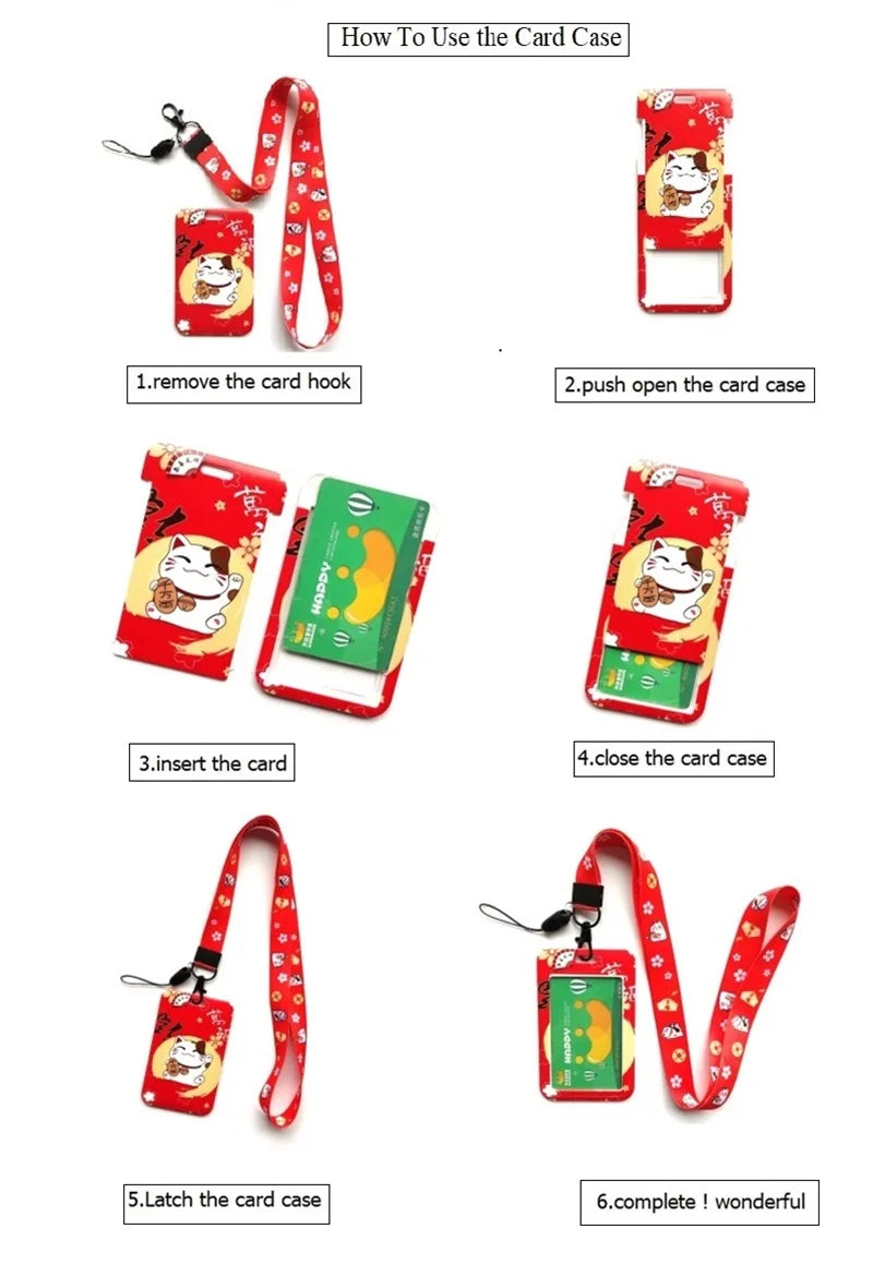 Disney Minnie Card Holders Lanyards Girls Door Card Case Hanging Rope Badge Holder Neck Strap Business Card Small Gift