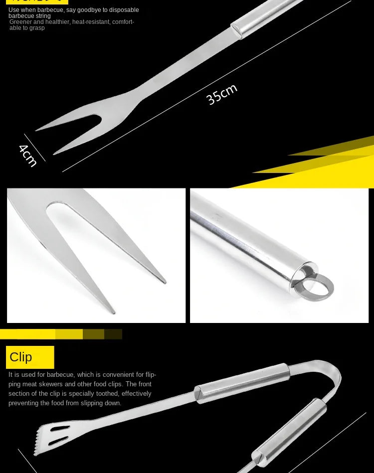Stainless Steel BBQ Tool Set With Portable Storage Bag - Smarsty