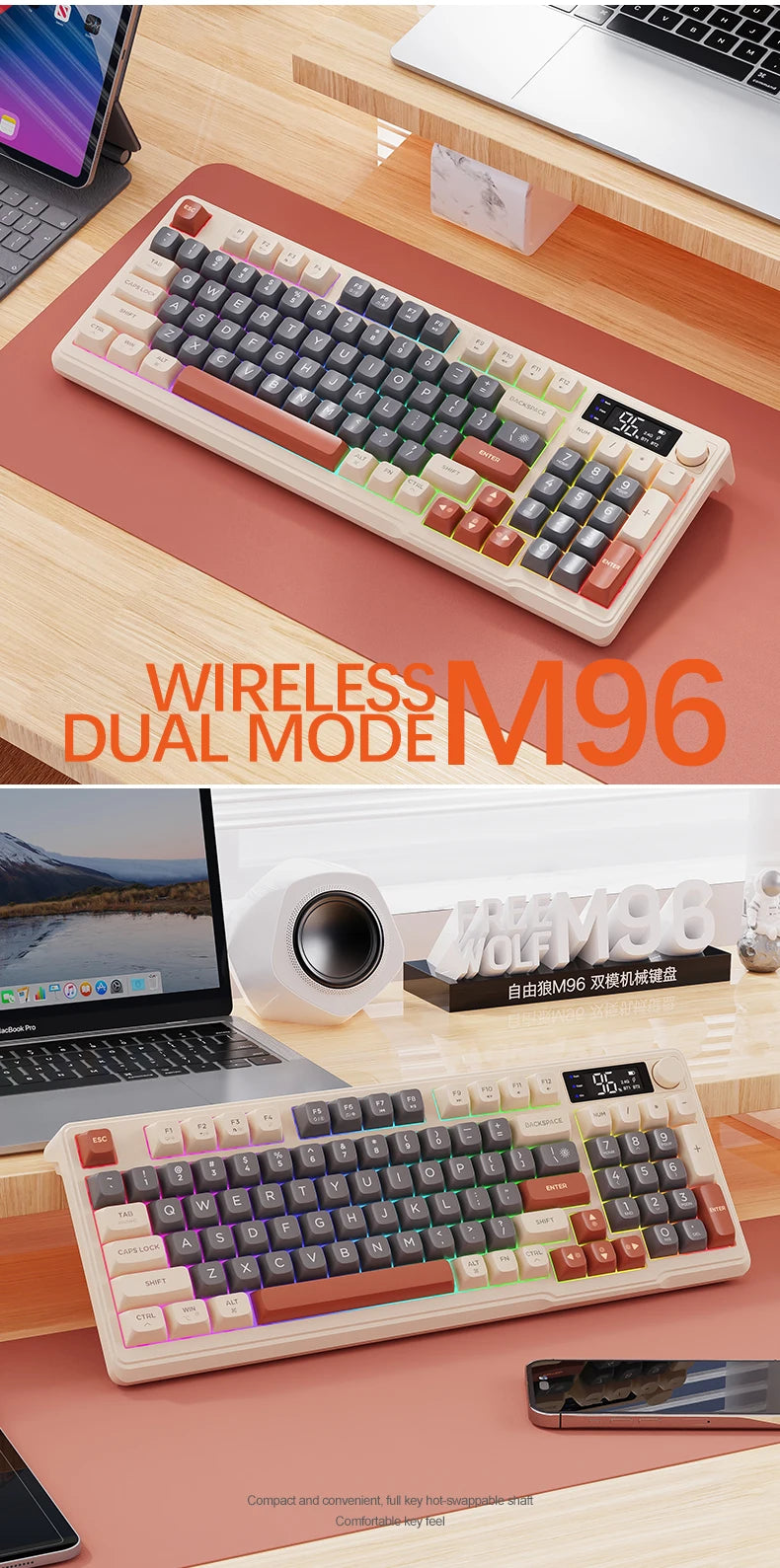 Bluetooth Gaming Keyboard With Multi Device Wireless
