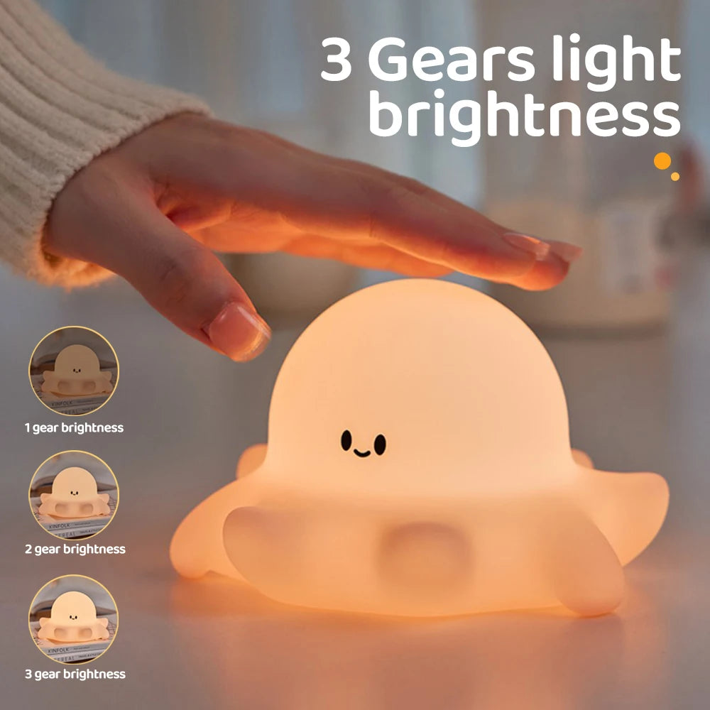 Cute Penguin Night Light Rechargeable Silicone Lamp for Kids - Smarsty