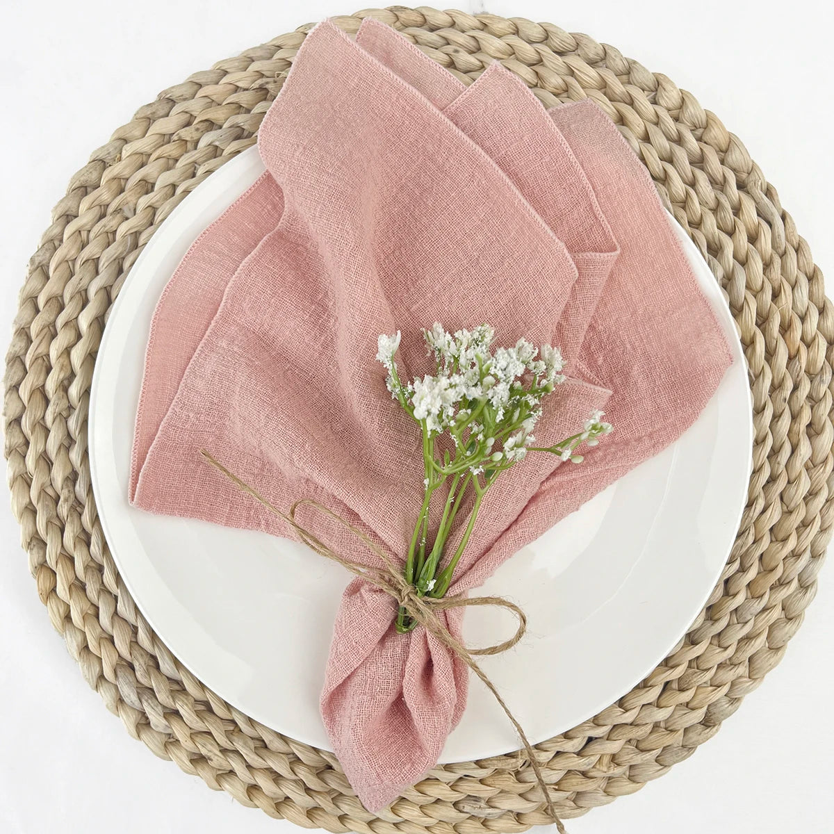 Set of 6 Cotton Dinner Napkins for Elegant Table Decor - Smarsty