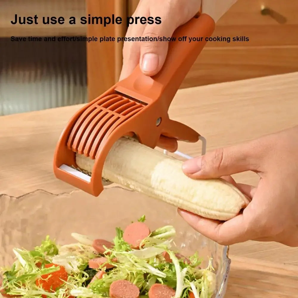 Manual Salad Chopper Stainless Steel Blades Safe Finger Guard For Fruit Vegetables Salad Kitchen Camping Portable Slicer Tool by Smarsty