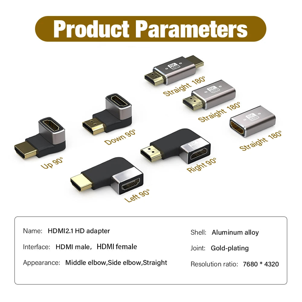 8K HDMI 2.1 Right Angle Cable for Easy Connections - Smarsty