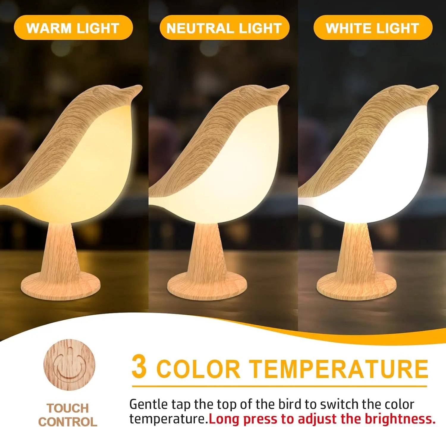 Small Touch Sensor Desk Lamp with 3 Color Temperatures - Smarsty
