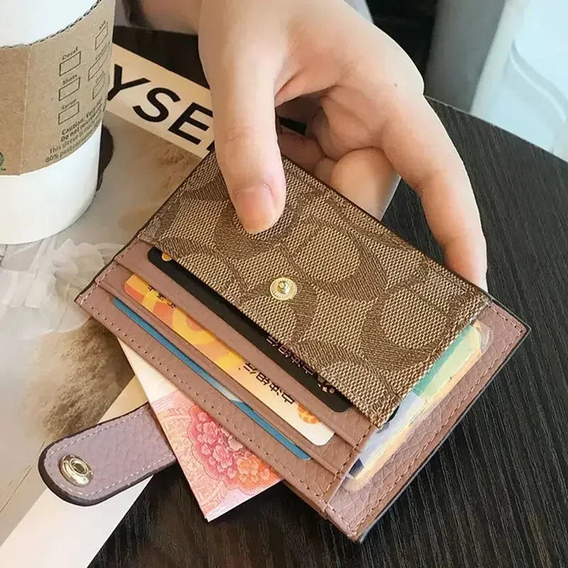 Women Short Small Wallets Fold Card Holder ID Bag Coin Purse Ladies Wallets Anti-degaussing driver's license card holder - Smarsty
