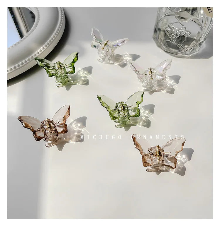 Cute Transparent Butterfly Hair Claw Clips Non Slip - Smarsty