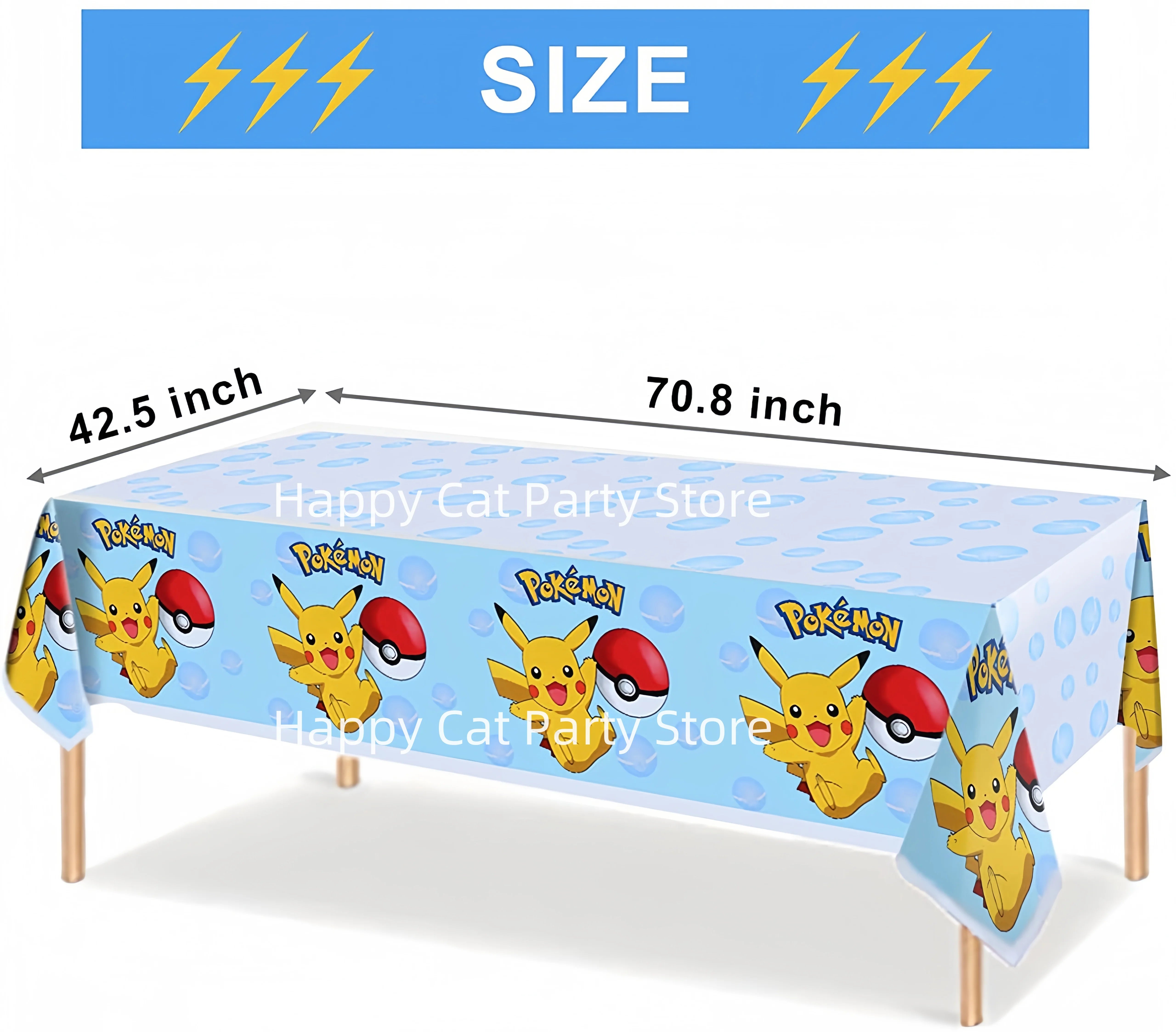 Pokemon Tablecloth Birthday Party Decoration Pikachu Disposable Table Cloth Table Cover Baby Shower Kids Toy Gift Party Supplies by Smarsty