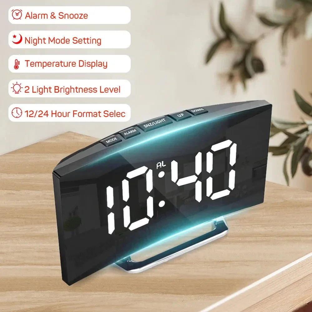 LED Digital Alarm Clock with Large Display and Temperature - Smarsty