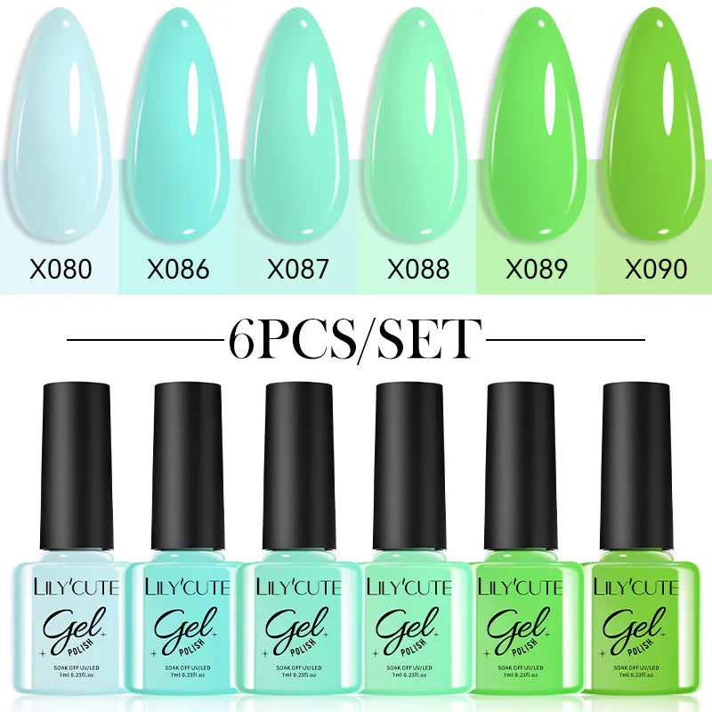 LILYCUTE 6 Piece Coffee Gel Nail Polish Set - Smarsty