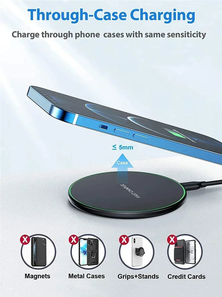 300W Wireless Charger For iPhone 16 15 14 13 Pro Max Induction Fast Charging Pad Dock Station For Samsung S23 S22 Xiaomi Huawei