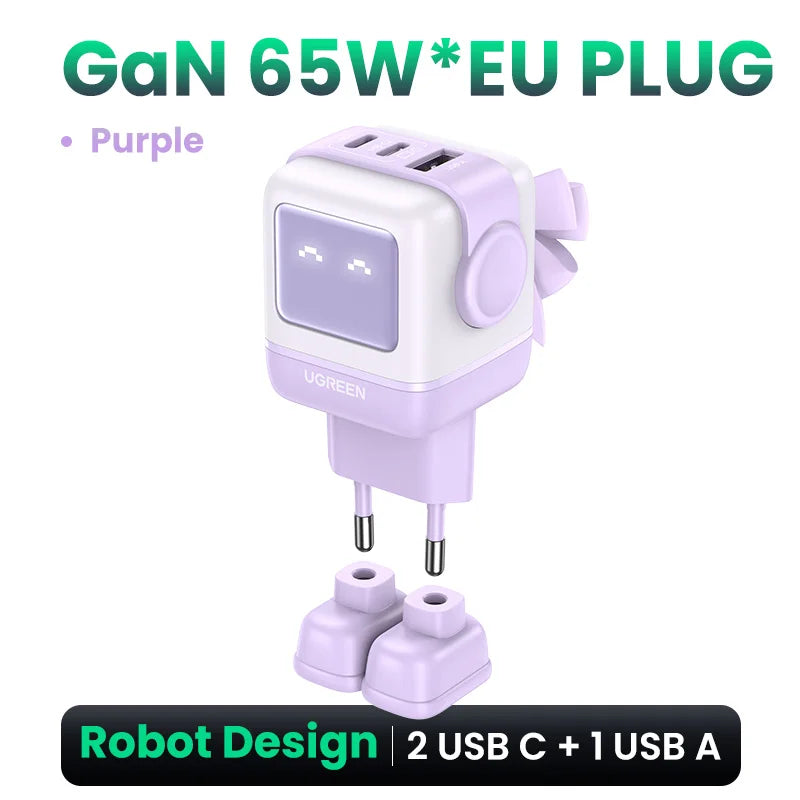 65W GaN Charger With PD3.0 PPS Fast Charge Compact Travel - Smarsty