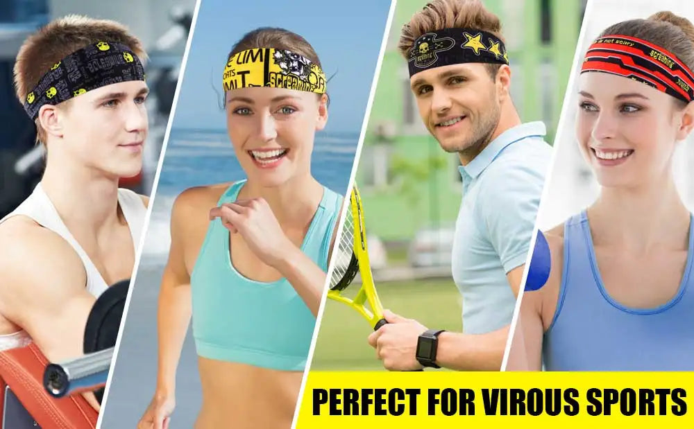 Unisex Sport Headband Moisture Wicking Breathable Sweatband - Smarsty