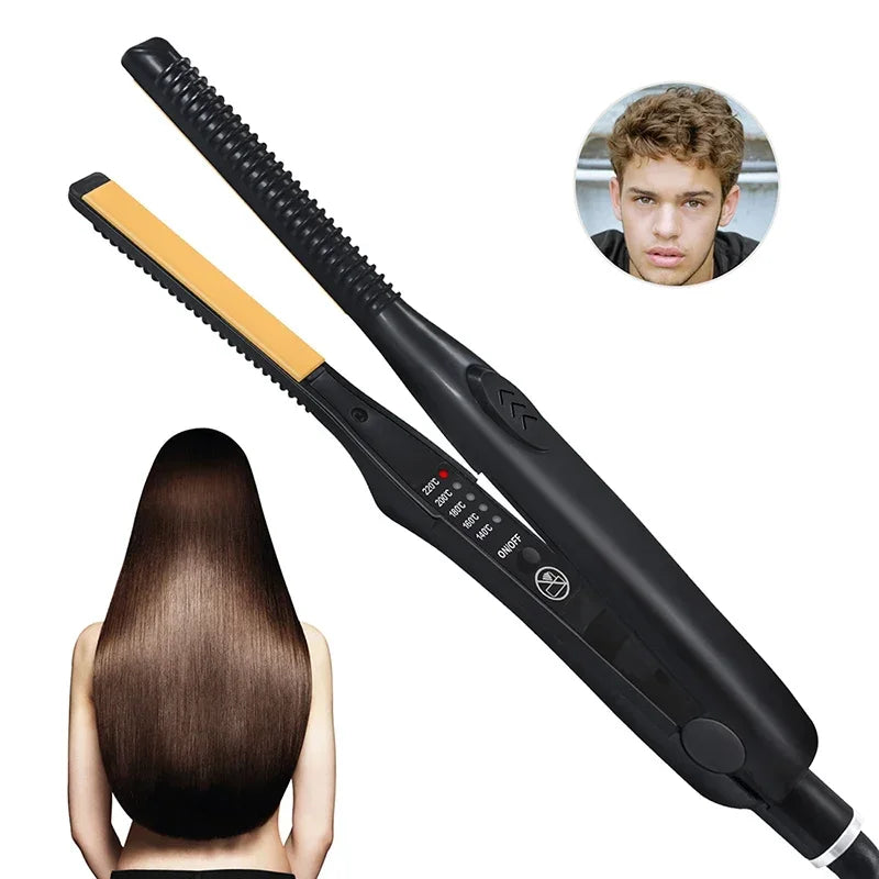 2-in-1 Mini Hair Straightener and Curling Iron for All Hair Types - Smarsty