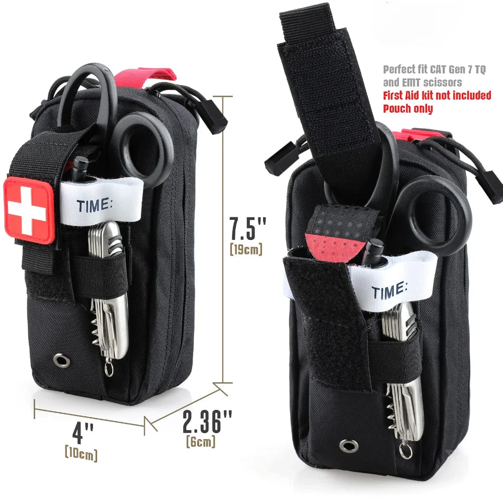 Tactical MOLLE Medical Pouch, Rip-Away EMT First Aid Pouch IFAK Trauma Kit Everyday Carry Survival Bag Include Cross Patch by Smarsty