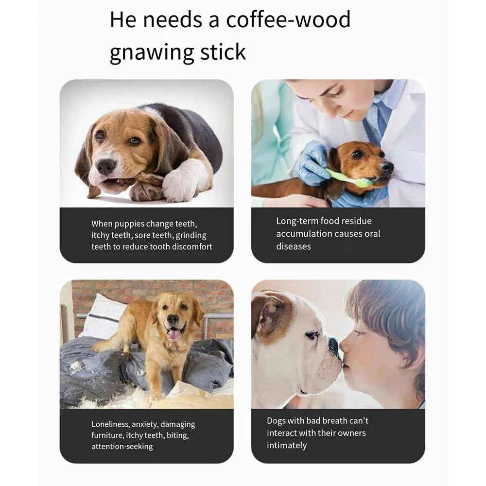 Coffee Wooden Dog Chew Toy for Tooth Pressure Relief - Smarsty