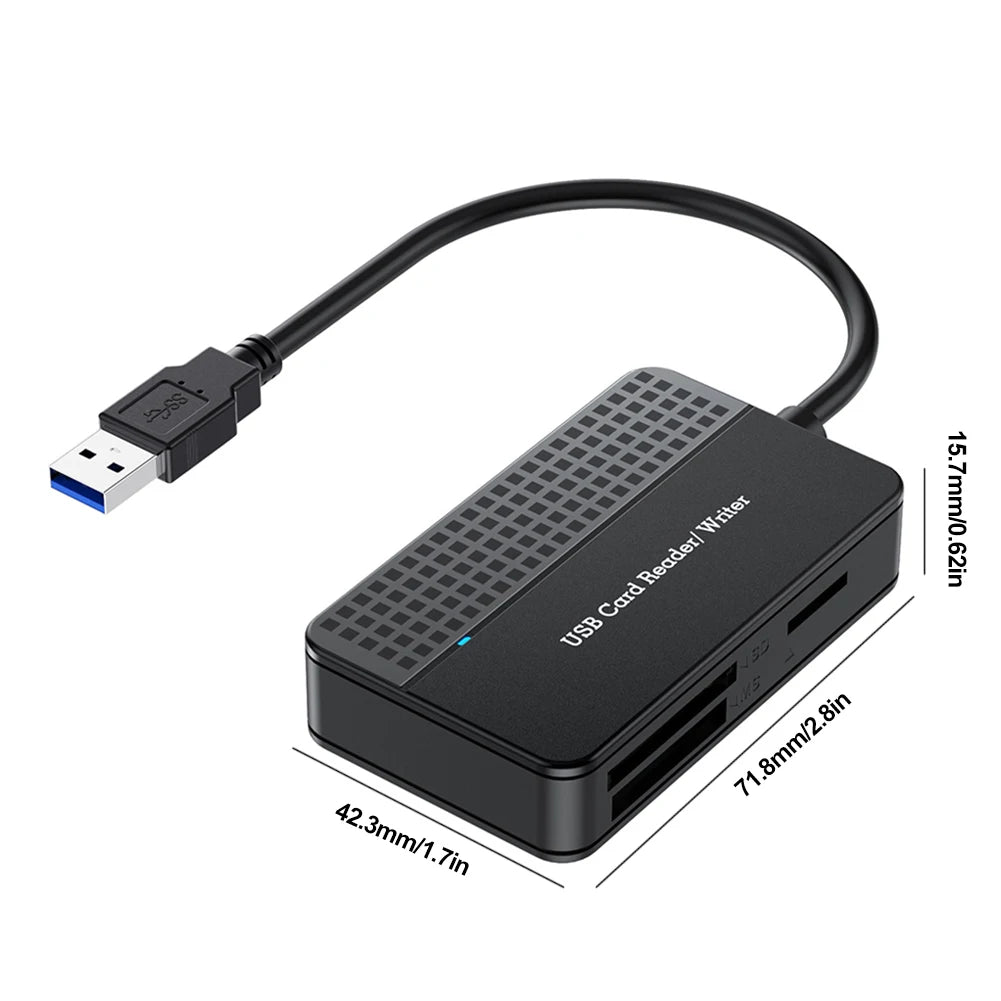 USB 3.0 Type C 4 in 1 Card Reader 5Gbps Memory Smart Card Reader SD TF CF MS Compact Flash Card Adapter 20cm Cable for Laptop PC