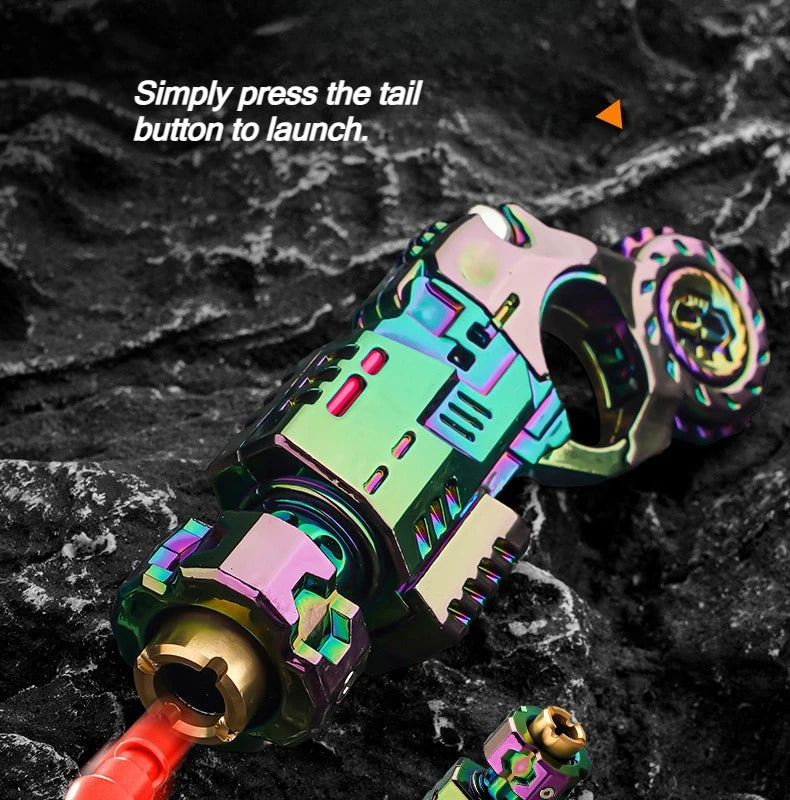 Shell-Ejecting Alloy Toy Pistol Set Stress Relief Fidget Sensory Toy Mini Finger Spinning Top EDC Desk Gadget Gift for Teen Boys - Smarsty