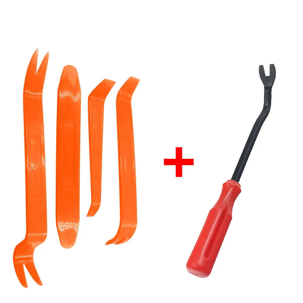 4pcs/Set Portable Car Panel Removal Tool Kit Nail Puller Radio Audio Door Pry Repair Clip Trim Dash Removal Installer Hand Tool - Smarsty