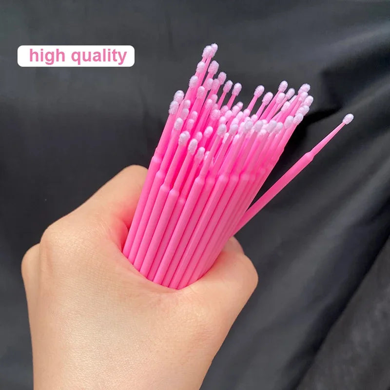 100Pcs Micro Cotton Swabs for Eyelash Cleaning - Smarsty