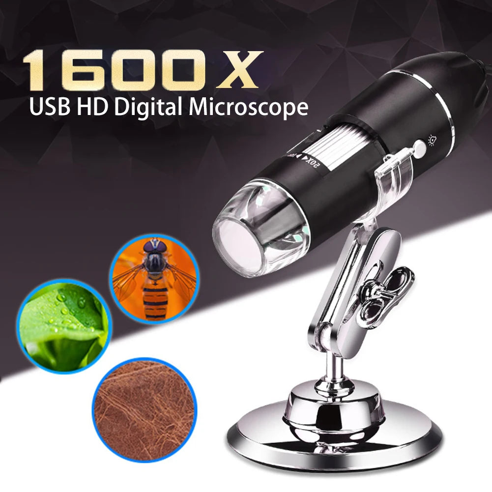 1600X Portable USB Electronic Digital Microscope Handheld Magnifier Microscope Supports for WIN10/8/7/XP System