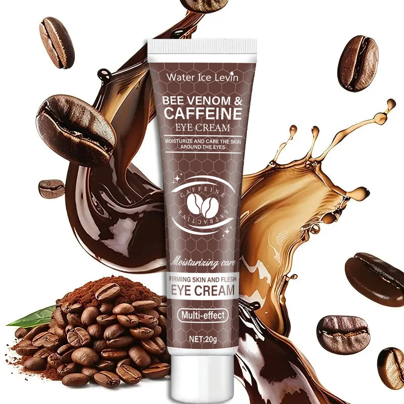 Natural Caffeine Powerful Moisturizing Firming Eye Cream 20g for Puffy and Dark Circles Post-Lifting Area after Using, Reduce Wrinkles and Aging, Light Beige Relaxation - Smarsty