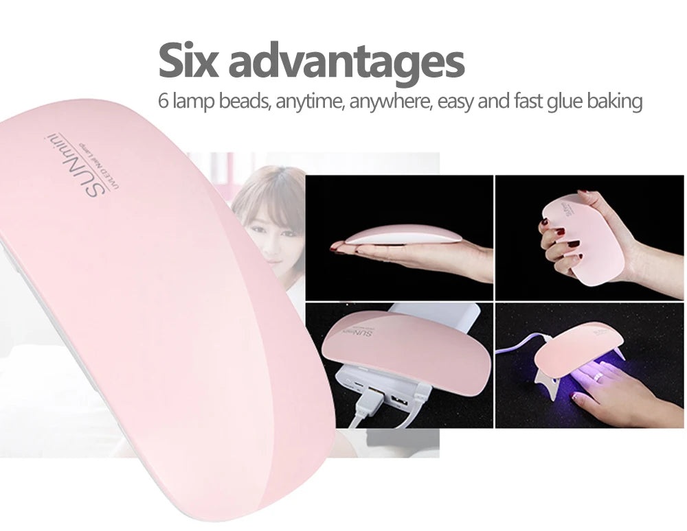Foldable 6W UV LED Nail Lamp for Quick Drying - Smarsty