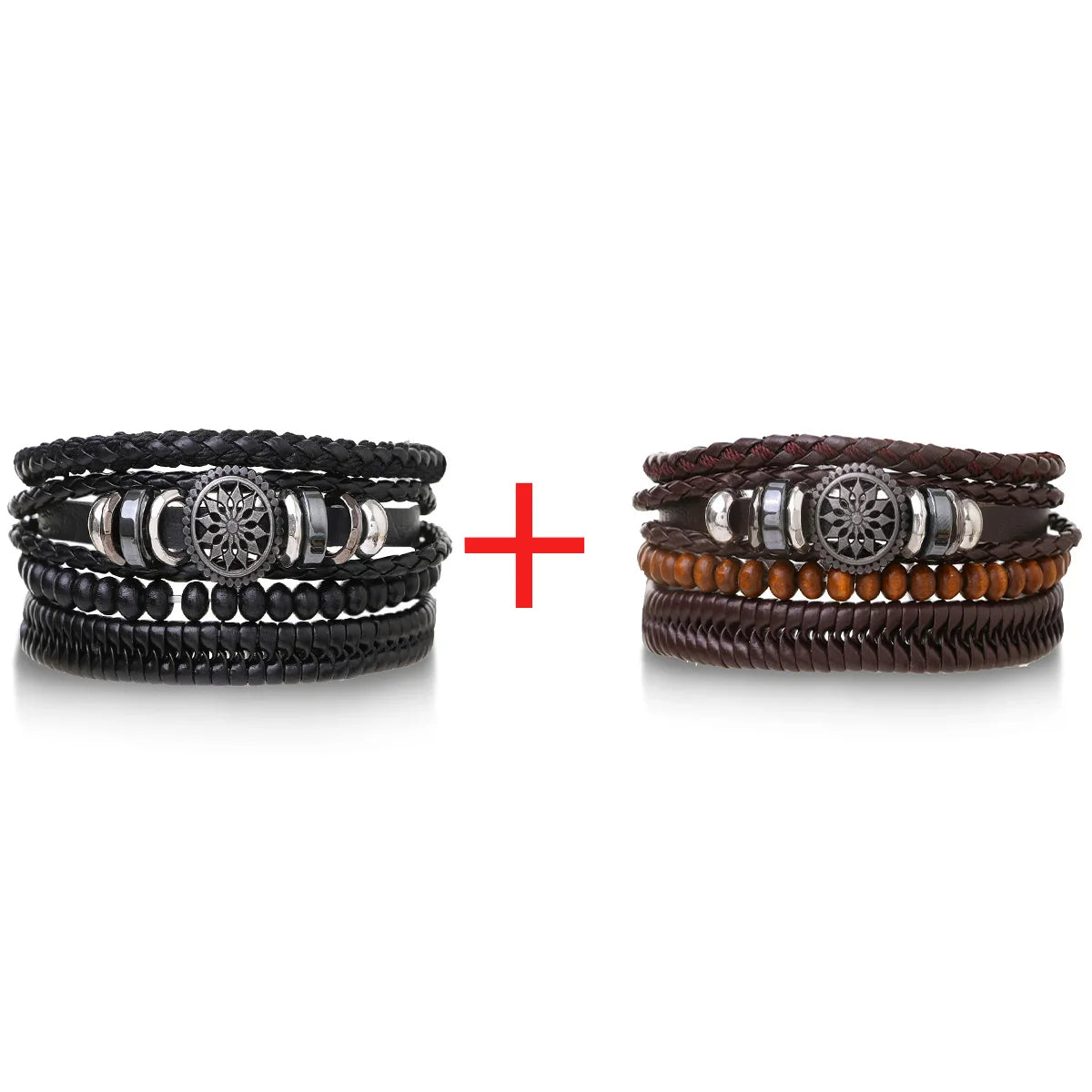 Men’s Leather Braided Bracelets Vintage Ethnic Wristband - Smarsty