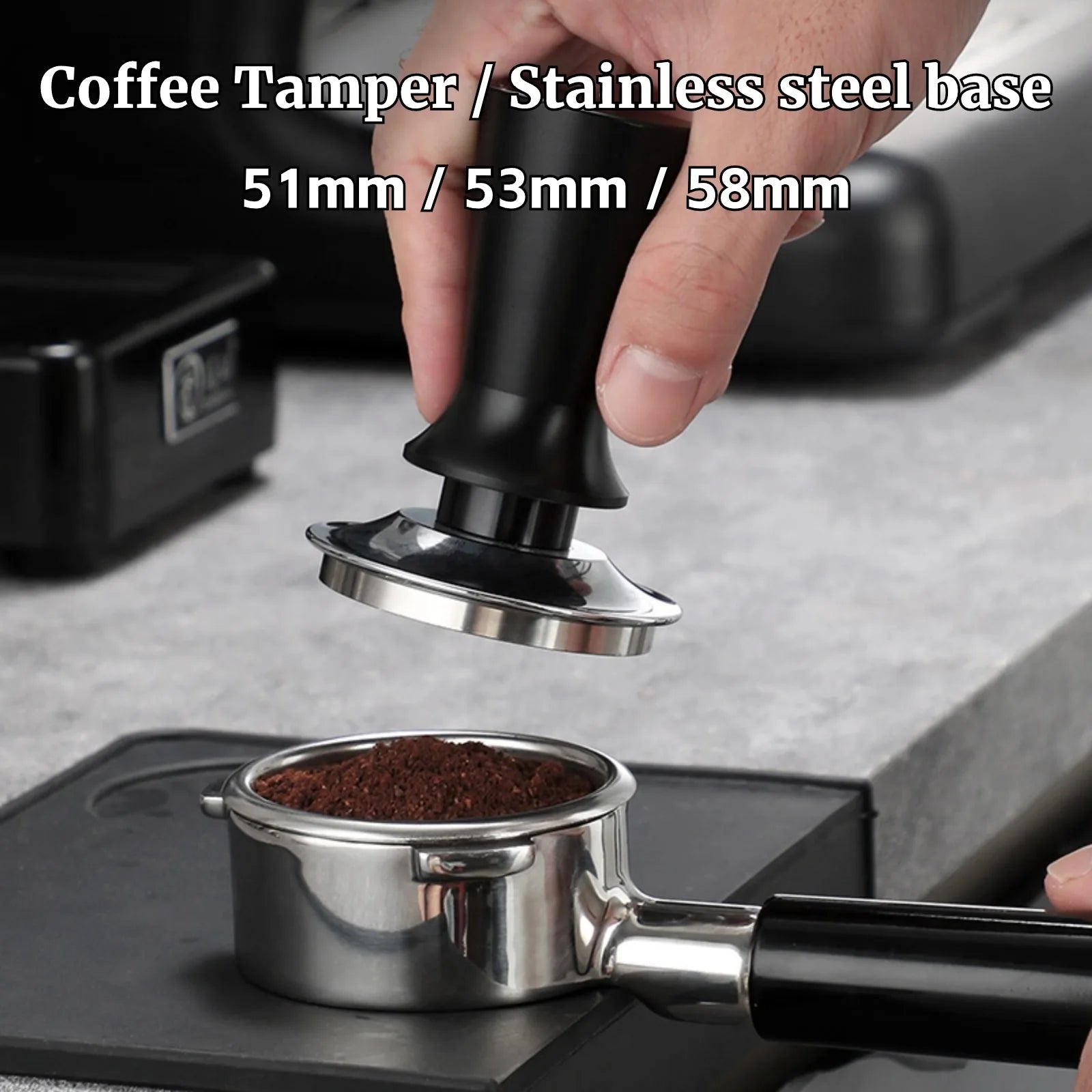 58mm 53mm 54mm 51mm Espresso Tamper Barista Coffee Tamper with Calibrated Spring Loaded Stainless Steel Tampers - Smarsty